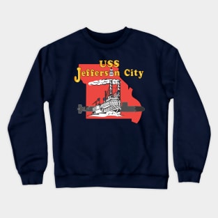 USS Jefferson City (SSN-759) wo BckGrnd Crewneck Sweatshirt